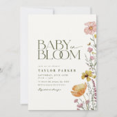 Baby in Bloom Boho Baby shower Uitnodiging (Voorkant)