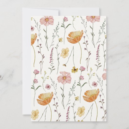 Baby in Bloom Boho Baby shower Uitnodiging (Achterkant)