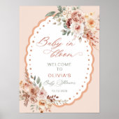 Baby in Bloom Boho Baby shower Welkom Poster (Voorkant)