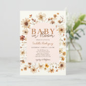 Baby in Bloom Boho Bloemen Meisje Baby shower Kaart (Staand voorkant)