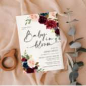 Baby in Bloom Boho Bourgondië Blush Baby shower Kaart