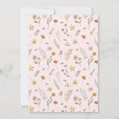 Baby in Bloom Boho Chic Bloemenroze Baby shower Kaart (Achterkant)