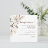 Baby in Bloom Boho Chic Floral Baby shower Uitnodi Kaart (Staand voorkant)