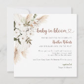 Baby in Bloom Boho Chic Floral Baby shower Uitnodi Kaart (Voorkant)