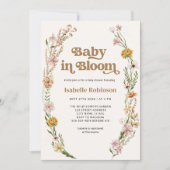 Baby in Bloom Boho Chic Floral Cream Baby shower Kaart (Voorkant)