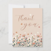 Baby in Bloom Boho Chic Floral Garden Party Douche Bedankkaart (Voorkant)