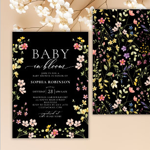 Baby in Bloom Boho Chic Wildflower Baby shower Kaart