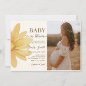 Baby in Bloom Boho Daisy Bloemen Meisje Douche Fot Kaart (Voorkant)