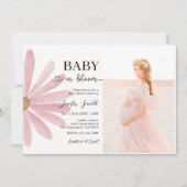 Baby in Bloom Boho Daisy Bloemen Meisje Douche Fot Kaart (Voorkant)