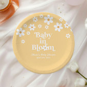 Baby in Bloom boho Daisy Geel Baby shower Papieren Bordje