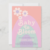 Baby in Bloom Boho Daisy Rainbow Baby shower Kaart (Voorkant)