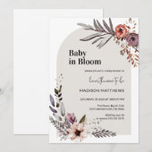 Baby in Bloom Boho Floral Baby shower Kaart (Voorkant / Achterkant)