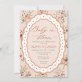 Baby in Bloom Boho Floral Baby Shower Kaart (Voorkant)