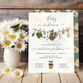 Baby in Bloom Boho Garden Baby shower Invitation Kaart