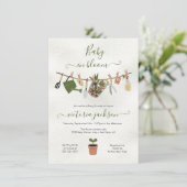 Baby in Bloom Boho Garden Baby shower Invitation Kaart (Staand voorkant)