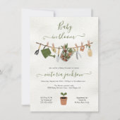 Baby in Bloom Boho Garden Baby shower Invitation Kaart (Voorkant)
