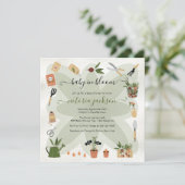Baby in Bloom Boho Garden Baby shower Invitation Kaart (Staand voorkant)
