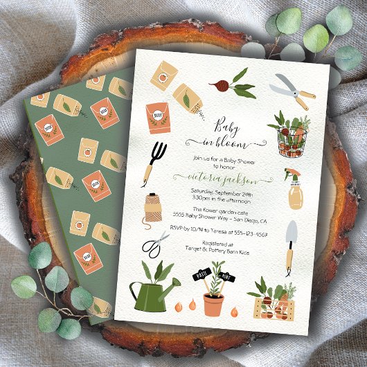 Baby in Bloom Boho Garden Baby shower Kaart