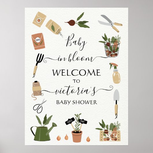 Baby in Bloom Boho Garden Baby shower Poster (Voorkant)