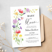 Baby in Bloom Boho Garden Wildflower Baby shower Kaart