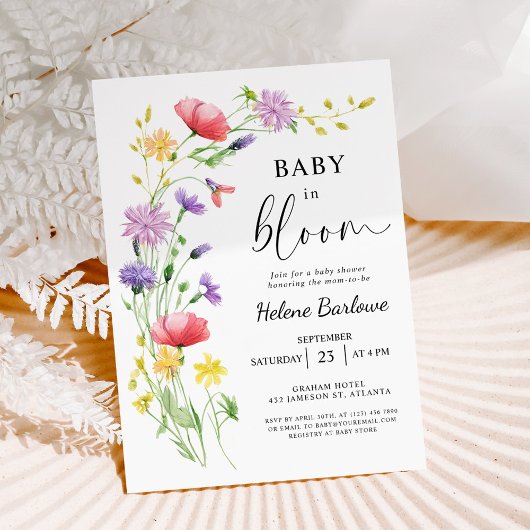 Baby in Bloom Boho Garden Wildflower Baby shower Kaart