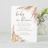 Baby in bloom boho Herfst pampas grass baby shower Kaart (Staand voorkant)