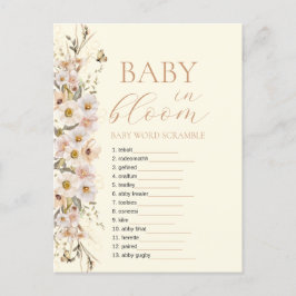 Baby in bloom boho neutraal Baby shower spel Briefkaart