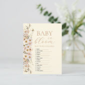 Baby in bloom boho neutraal Baby shower spel Briefkaart (Staand voorkant)