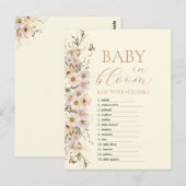 Baby in bloom boho neutraal Baby shower spel Briefkaart (Voorkant / Achterkant)