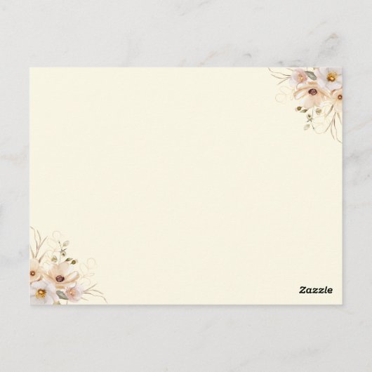 Baby in bloom boho neutraal Baby shower spel Briefkaart (Achterkant)