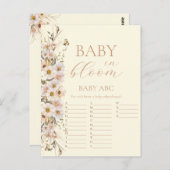 Baby in bloom boho neutraal Baby shower spel Briefkaart (Voorkant / Achterkant)