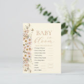 Baby in bloom boho neutraal Baby shower spel Briefkaart (Staand voorkant)