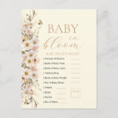Baby in bloom boho neutraal Baby shower spel Briefkaart (Voorkant)