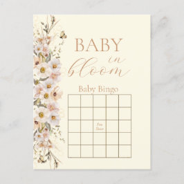 Baby in bloom boho neutraal Baby shower spel Briefkaart