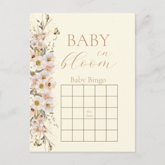 Baby in bloom boho neutraal Baby shower spel Briefkaart (Voorkant)