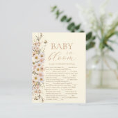 Baby in bloom boho neutraal Baby shower spel Briefkaart (Staand voorkant)