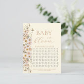 Baby in bloom boho neutraal Baby shower spel Briefkaart (Staand voorkant)