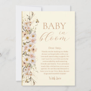 Baby in Bloom Boho Neutral Baby shower Bedankkaart