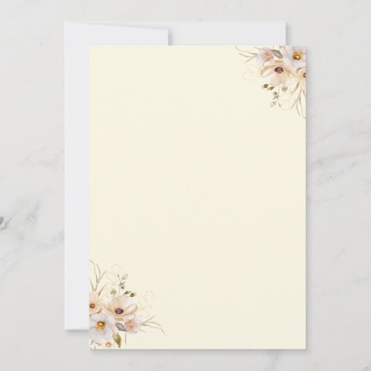 Baby in Bloom Boho Neutral Baby shower Bedankkaart (Achterkant)