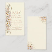 Baby in Bloom Boho Neutral Baby shower, Boeken Informatiekaartje (Voorkant / Achterkant)