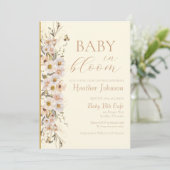 Baby in Bloom Boho Neutral Baby shower Kaart (Staand voorkant)