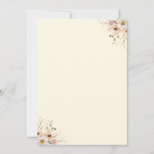 Baby in Bloom Boho Neutral Baby shower Kaart (Achterkant)