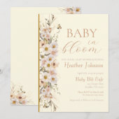 Baby in Bloom Boho Neutral Baby shower Kaart (Voorkant / Achterkant)