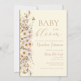 Baby in Bloom Boho Neutral Baby shower Kaart