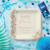 Baby in Bloom Boho Neutral Baby shower Papieren Bordje (Feest)