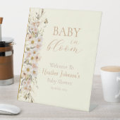 Baby in Bloom Boho Neutral Baby shower Reclamebord Met Voetstuk (Insitu)