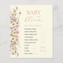 Baby In Bloom Boho Neutrale Baby Shower Spel