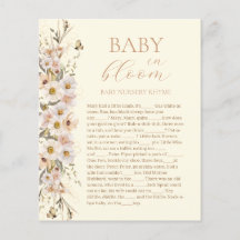 Baby In Bloom Boho Neutrale Baby Shower Spel
