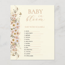 Baby In Bloom Boho Neutrale Baby Shower Spel
