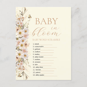 Baby In Bloom Boho Neutrale Baby Shower Spel Briefkaart